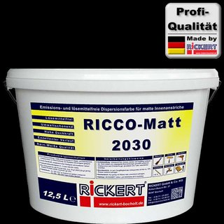 Rickert Ricco Matt 2030  preisgünstige Innenfarbe 5x12,5 Liter Farbton weiß