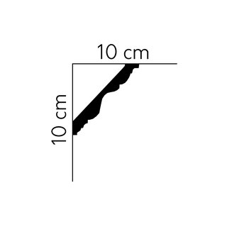 Mardom MDB108 Decor Deckenleiste Profoam MDB108  200 x 10,0 x 10,0  cm matt weiß grundiert