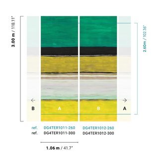 DG4TER1011-260 Tapeten Masureel Khroma grün, gelb, schwarz Wall Designs IV Digitalpanel
